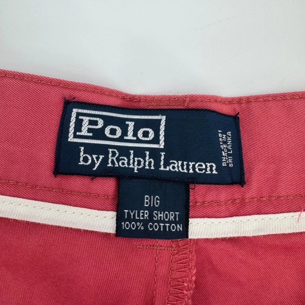 Polo Ralph Lauren Big Tyler Short Mens 48B Red Pleated Chino Cotton Shorts